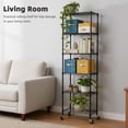 thumbnail image 3 of YRTSH 6 Tier Wire Shelving Unit with Wheels, Sturdy Metal Shelves Adjustable Storage Shelves for Pantry and Kitchen 11.4"W x 17.3"D x 65"H Black, 3 of 10