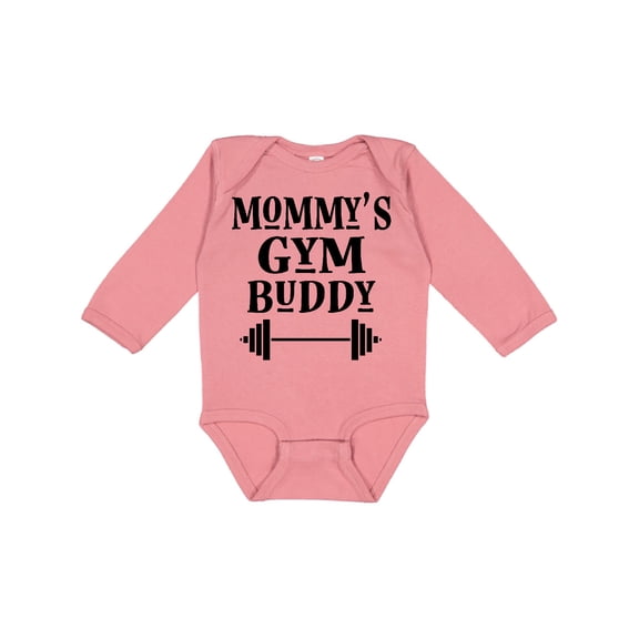 Inktastic Mommy Gym Buddy Workout Boys or Girls Long Sleeve Baby Bodysuit