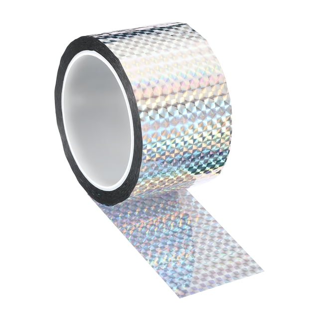Unique Bargains Ruban Prisme 60mmx50m Holographique Réfléchissant Auto-Adhésif Décor, Argent