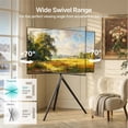 thumbnail image 5 of Tripod TV Stand for 45–65 Inch TVs with Shelf, Swivel & Height Adjustable Easel TV Stand, Holds up to 88 lb, VESA up to 400x400 mm, Floor TV Stand for Samsung, LG, Sony TVs, Black, 5 of 10