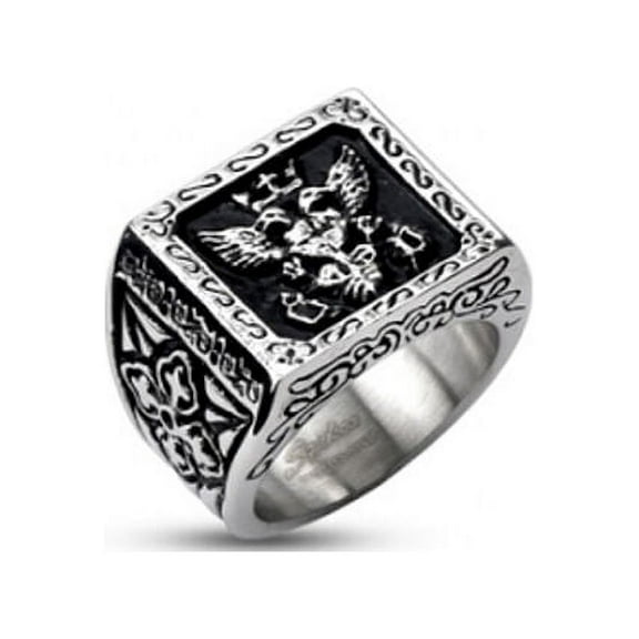 Silver Color Stainless Steel 33rd Degree Scottish Rite Freemason Ring / Masonic