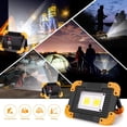 thumbnail image 3 of Reflector LED recargable, 10 W 750 lm, reflector de sitio de construcción, luz de trabajo con USB, 4 modos de reflector impermeable para caminatas, sitios de construcción y uso de emergencia (paquete JAMW Sencillez, 3 of 4