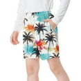 thumbnail image 5 of Cethrio Hawaiian Shorts for Boys, Beach Casual Holiday Drawstring Summer Shorts White Size 7-8 T, 5 of 6