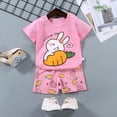 thumbnail image 2 of TOWED22 Toddler Baby Girl Summer Clothes Toddler Girls Summer Outfits Short Sleeve T-Shirts Shorts Clothing Set 6M-3Y(Pink,5-6 Y), 2 of 4