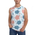 thumbnail image 2 of Lsque Sea Turtle Print Men's Cotton Blend Sleeveless Muscle Shirts (S-3XL)- Moisture Wicking, Odor Protection, UPF 30+,Small, 2 of 8