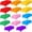 Rainbow, variant on Round Plastic Tablecloths, Black Yellow Red Green-rec, 84 Inch, 12 Pack
