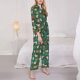 thumbnail image 3 of Fuzoiu Turkey And Thanksgiving1 Print Women's Long-Sleeved Pajama,Lounge Button Down Nightwear,Womens Notch Collar Pajama Set-Small, 3 of 7