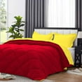 thumbnail image 3 of D.N.G. BEDDINGS 5 Piece Luxury Reversible Diamond Pattern Comforter Set Premium Super Soft, All Season 800 TC, 100% Egyptian Cotton King/California King Size Yellow/Red Solid Color, 3 of 7