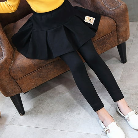 WSMEA Girls Dresses Formal Pantskirt Footless Leggings With Ruffle Pantskirt Cardigan Dress