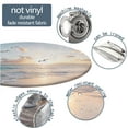 thumbnail image 6 of Ocean Coastal Sunset Round Fitted Table Cloths, Hawaii Tropical Seaside Bird Elastic Edge Washable Spill Proof Table Cover, for Kitchen Dining Tabletop Decoration, Fit for 52" Table, 6 of 6