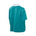 thumbnail image 3 of Women's New Era Aqua Miami Dolphins Throwback Boxy Cropped Polo, 3 of 5