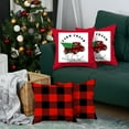 thumbnail image 3 of Christmas Plaid & Truck Decorative Throw Pillow Set of 4 Square 18 in. x 18 in. Red for Couch, Bedding, 3 of 5