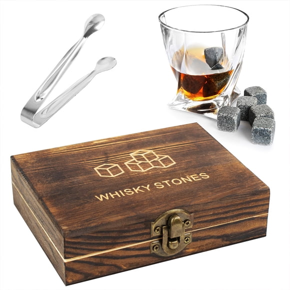 MLfire Whiskey Stones Gift Set Granite Chilling Stones Whiskey Rocks Reusable Ice Cubes Best Drinking Gift