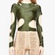 thumbnail image 1 of Camisa de manga larga para mujer, Top ahuecado Irregular a la moda, informal, cómodo para fiestas, Club y citas, 1 of 7