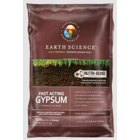 Earth Science Fast Acting Gypsum  25 Lbs ( Open Bag)
