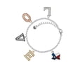 thumbnail image 2 of Delight Jewelry Silvertone Translucent Texas - Lone Star Multi-Colored Crystal Love Charm Bracelet, 2 of 5