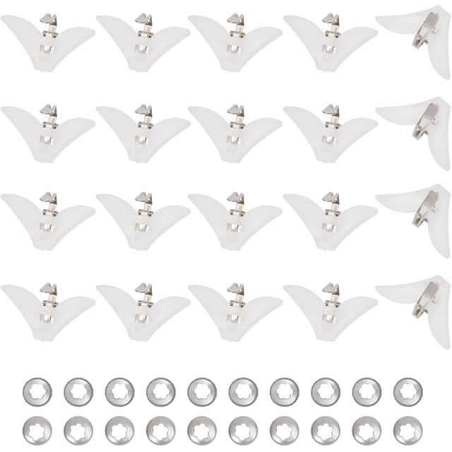 20 clips para corbata, herrajes para pajaritas, clips de hierro blanco con pinzas de plástico para cuello, ideales para personalizar pajaritas (54 mm x 30 mm).