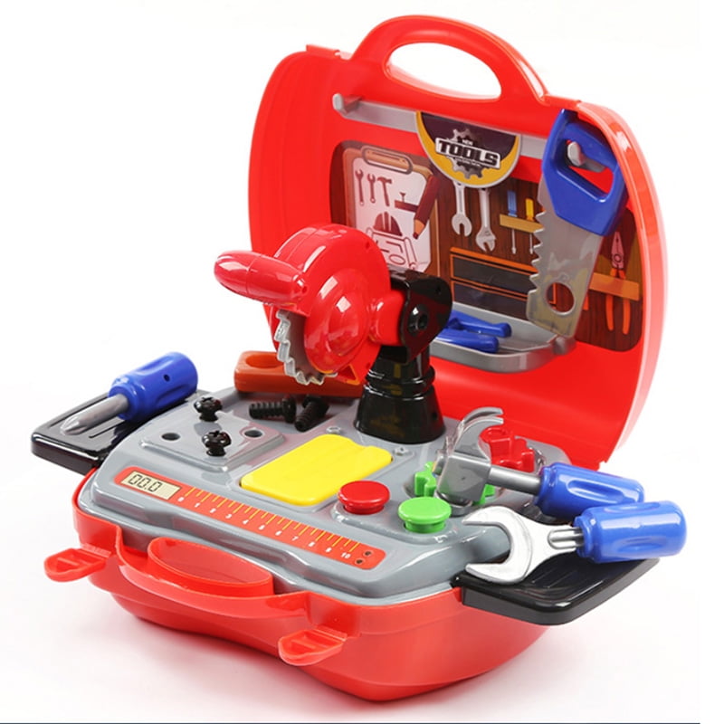 Construction Tools Toy Set for Baby Boy Plastic Pretend Play Kids Suitcase 
