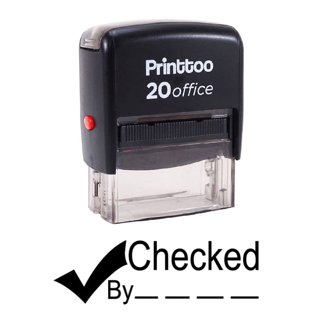 Printtoo CHECKED BY Self Inking Rubber Stamp Office Stationary Custom Stamp-Black