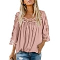 thumbnail image 2 of Camiseta de Ganchillo de Encaje NikouMX para mujer top de Ganchillo de encaje con cuello Cuadrado de encaje Máxima comodidad, 2 of 5
