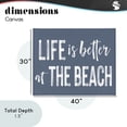 thumbnail image 4 of Stupell Industries Coastal Life Better At Beach Blue Canvas Art, 40 x 30, by Lettered and Lined, 4 of 8
