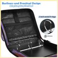thumbnail image 4 of Zipper Binder with Shoulder Strap 2 inch 3 Ring Waterproof File Folder Organizer Bag 500 Sheet Digital Art Of Peony, 4 of 8