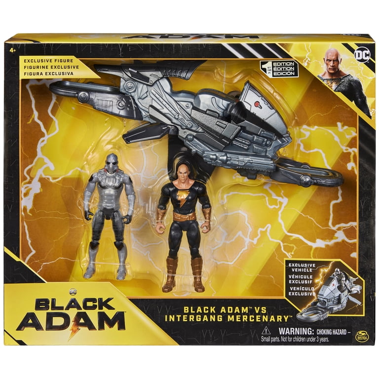 Figurine DC Comics Black Adam 10 Cm - 9 Points D'articulation, 2 Accessoires, Inspirée Du Film