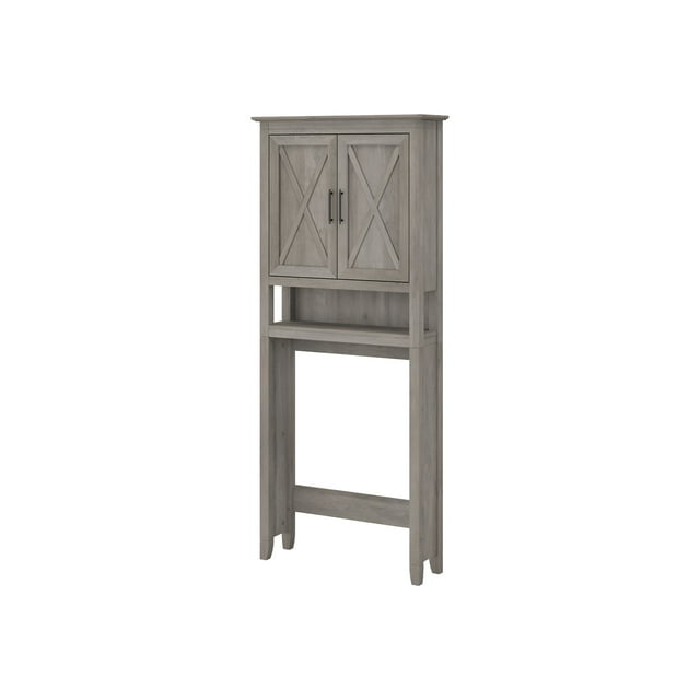 Bush Furniture Key West Over The Toilet Storage Cabinet in Driftwood Gray
