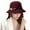 Wine Red, variant on D-GROEE Women British Style Solid Color Winter Hat Faux Woolen Cloche Bucket with Faux Pearl Decor