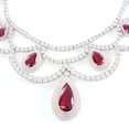 thumbnail image 2 of Elevate Your Passion with TheJewelryHut Fancy Designer Victorian Vintage-Inspired Ruby Red and White Color Crystalline in Silver Necklace, 2 of 3