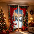 thumbnail image 4 of QISIWOLE Festive Christmas Themed Decorative Curtains, 2 Pack 65x29in Polyester Fabric with Rod Pocket, Holiday Window Display for Living Room Bedroom Party, Snowman Red Curtain Scene, 4 of 6