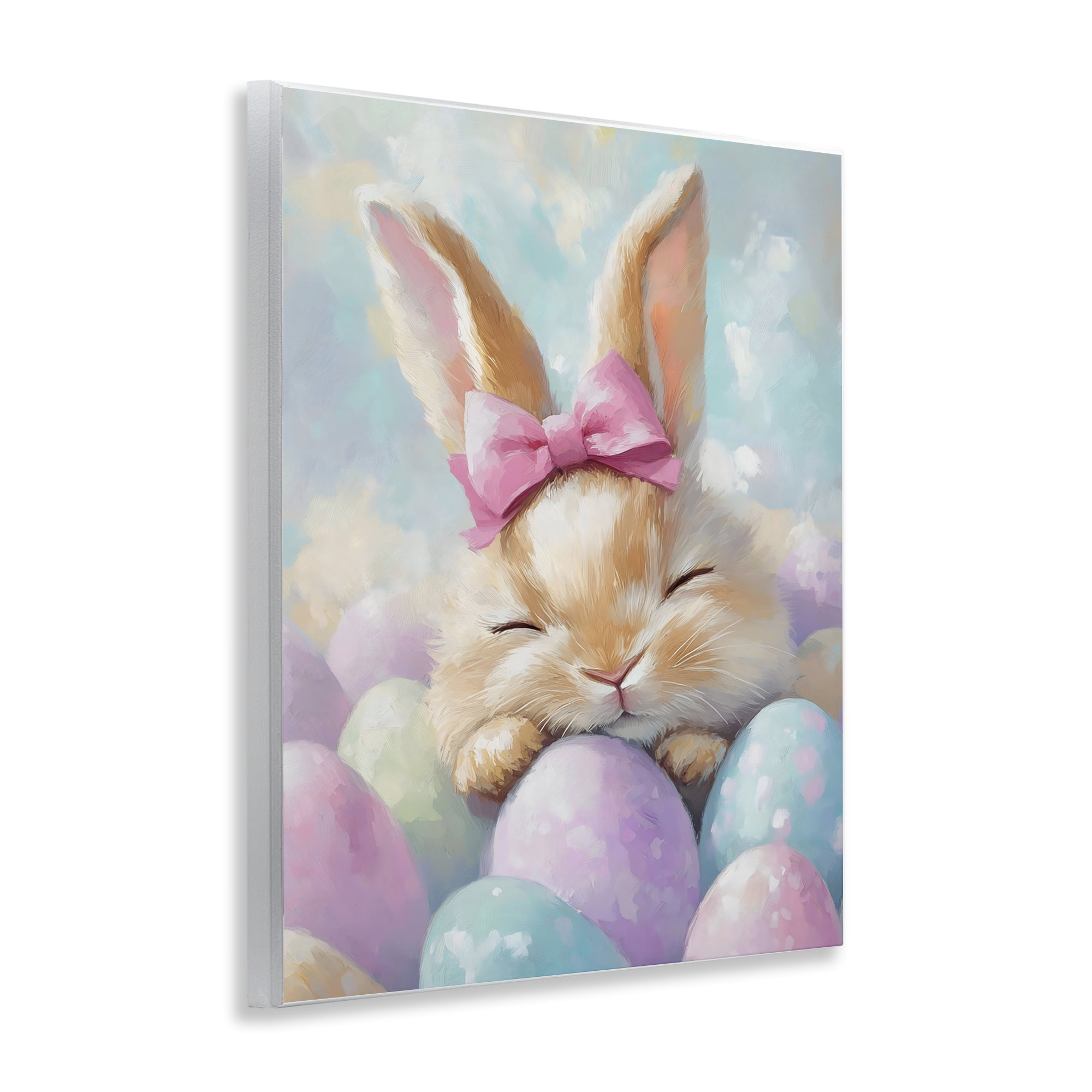 Stupell Industries Sleeping Easter Bunny with Eggs Wall Plaque Art, design by The Prints Vibe