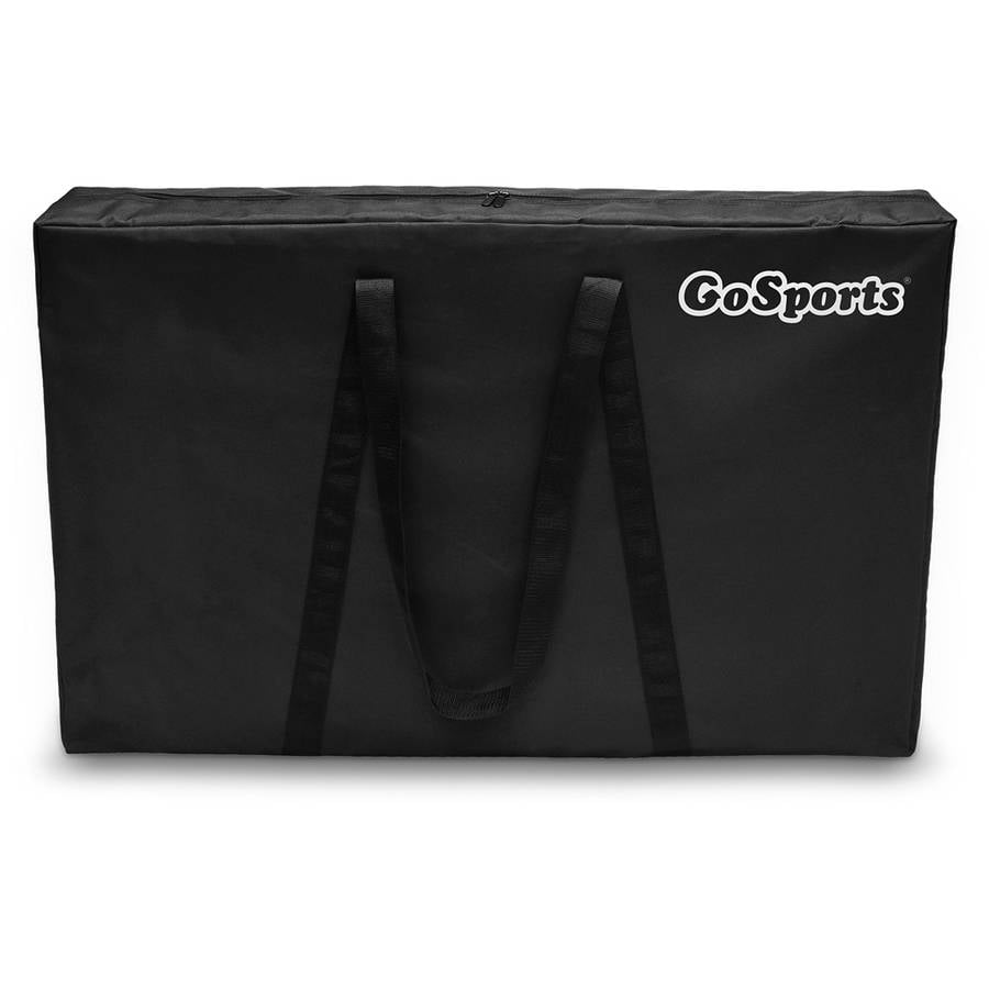 GoSports Foldable Cornhole Boards Bean Bag Toss Game Set, Superior Aluminum Frame, Black Design w/ 8 Bean Bags and Portable Carrying Case