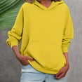 thumbnail image 4 of Women's Oversized Fleece Hoodie, Drop Shoulder Long Sleeve Pullover Sweatshirt with Kangaroo Pocket, Warm Fall Winter Casual Streetwear Loungewear for Everyday Comfort Yellow L, 4 of 6