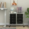 thumbnail image 2 of Costway 9 Drawer Rolling Organizer Cart Utility Storage Tools Scrapbook Paper Multi-Use Black, 2 of 10