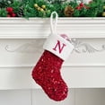 thumbnail image 2 of LINASHI Candy-filled Christmas Stockings Christmas Stocking with Hand Knitted Embroidered Letters Unique Shiny Design Size Christmas Decorations Christmas, 2 of 8
