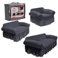 thumbnail image 1 of LABBA Fundas Elásticas para Sillones con Olanes, Juego de 3 Piezas, para Sofá Individual/Love Seat/Tres Plazas Color Gris Oscuro, 1 of 5