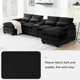 thumbnail image 4 of Harper & Bright Designs Sectional Sofa with Console and Cup Holders, Modern U Shaped Sofa Couch Sets with 2 Chaise Lounge, 4-seat Chenille Cloud Couch with USB Ports for Living Room Office, Black, 4 of 19