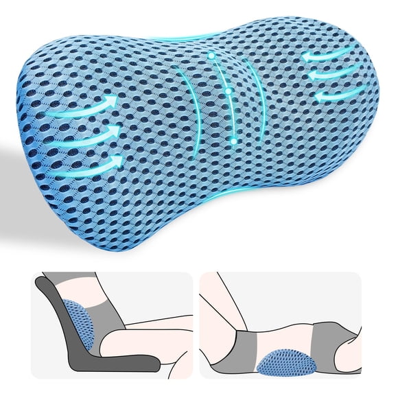 Almohada de soporte lumbar kasney para aliviar el dolor lumbar, color azul