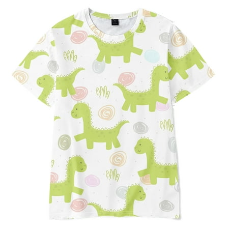 

Boy s T-shirt Children s Summer Clothes Baby Cartoon Dinosaur Short Sleeve T-shirt(C09-Size 140)