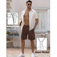 thumbnail image 3 of COOFANDY Men's Linen Short Elastic Waist Drawstring Casual Summer Beach Shorts, 3 of 6