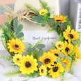 thumbnail image 6 of VINOIC Sunflower Wreath 16 Inch Yellow Artificial Flower Front Door Hanging Decor for Farmhouse Wall Window Decor, 6 of 8