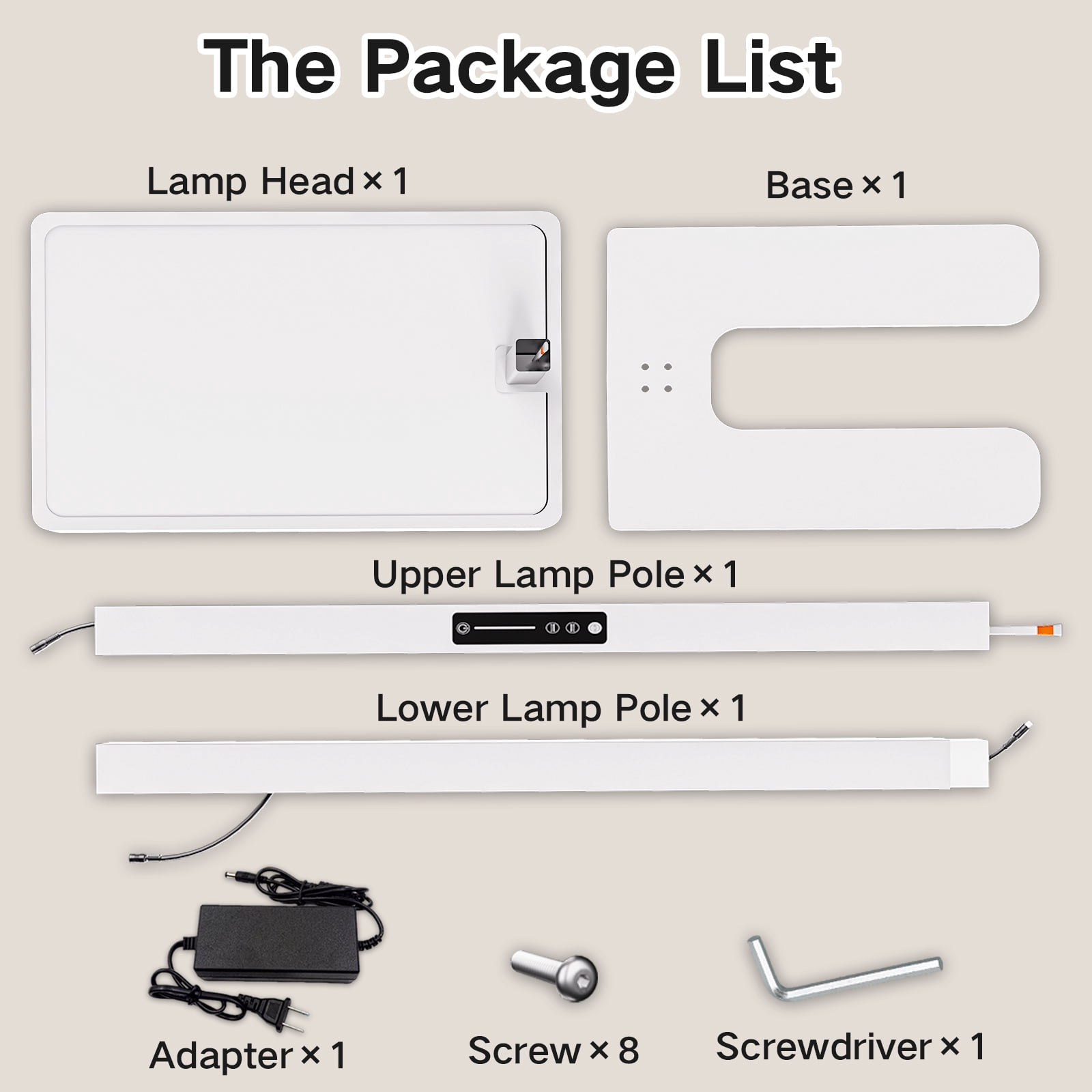 8000LM LED Floor Lamp, 100W Eye-Caring Reading Standing Light, 4000K Dimmable Natural Daylight Modern Tall Reading Lamp for Home Office, Study Room, Living Room, Bedroom, Touch Control