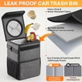 thumbnail image 3 of BN-LINK Car Trash Can with Lid, Leak-Proof & Waterproof Car Garbage Can with Storage Pockets, Hanging Auto Trash Bin for SUV, Truck & Back Seat Organizer, Black, 3 of 7