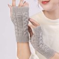 thumbnail image 2 of Guantes sin dedos calentadores de brazo de invierno calentadores de muñeca tejer guantes de invierno de medio dedo para mujer guantes de invierno calentador de punto corto guantes sin dedos, 2 of 5