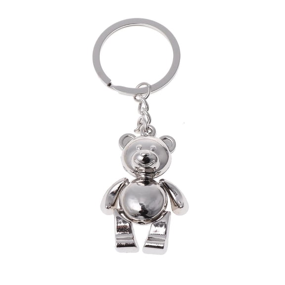 LAIQIEN Metal Movable Bear Keychain Car for Key Ring Women Charm Accessory 3D Animal Key
