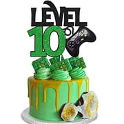 Video Game Level 17 Unlocked Birthday Cake Topper Acrylic Black