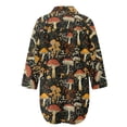 thumbnail image 5 of Xoenoiee Mushroom Flower Print Bathing Suit Cover Up Shirt for Women Button Down Beach Cover Ups Side Split Swimsuit Coverup Lapel Collar Blouse, XL, 5 of 7