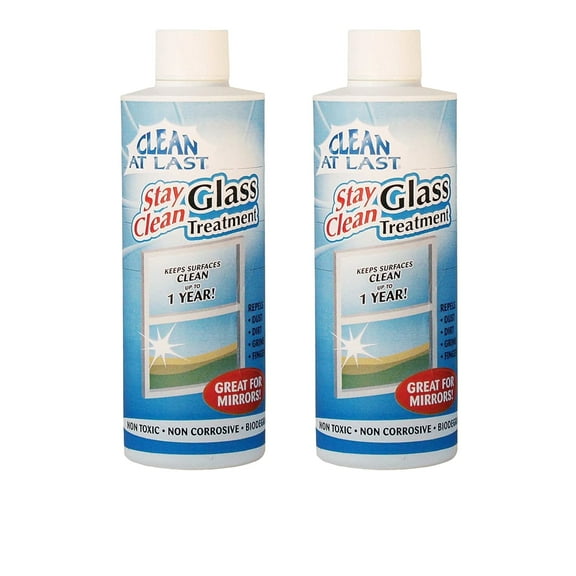 Clean At Last Glass Treatment Clear And Shiny Glass Surfaces Mirror Tile Patio Doors 8 Oz - (2 Pack)