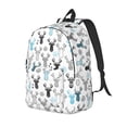 thumbnail image 1 of Disketp Winter Art Blue and Black Moose print Canvas Backpack Lightweight Travel Daypack Student Rucksack Laptop Backpack-, 1 of 5